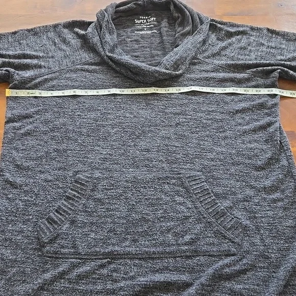 Torrid Super Soft Plush Cowl Neck Charcoal Gray Sweater Size 1X - Picture 3 of 8